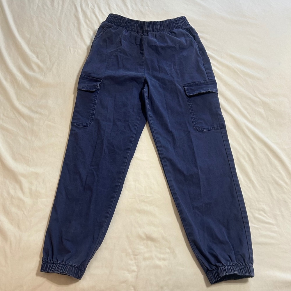 Forever 21 Navy Blue Cargo Jogger Pants High Waist Utility Streetwear Small